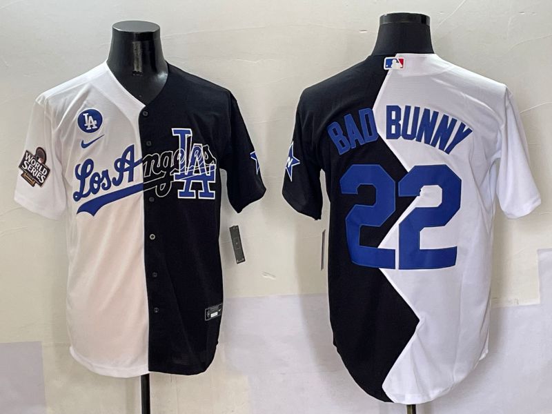 Men Los Angeles Dodgers #22 Bad bunny Black White Game Nike 2025 MLB Jersey style 5